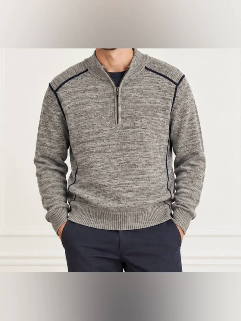 Banana Republic Heritage Merino Wool Quarter Zip Sweater Men’s L Preppy